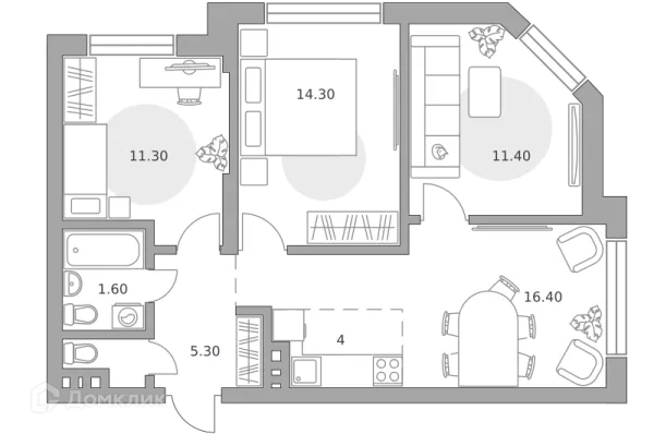 Планировка 4 комн. в ЖК «Театральный парк»
