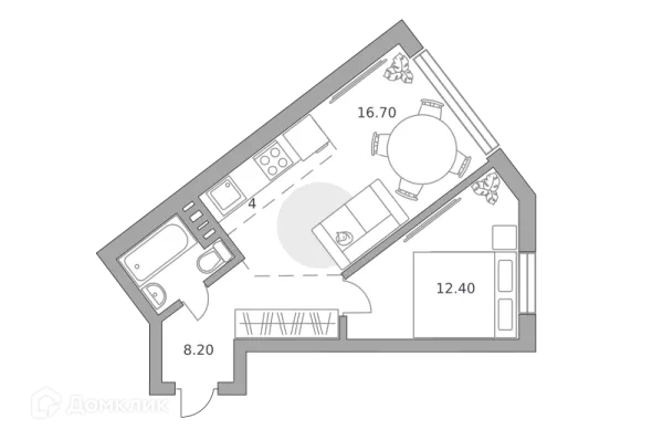 Планировка 2 комн. в ЖК «Театральный парк»
