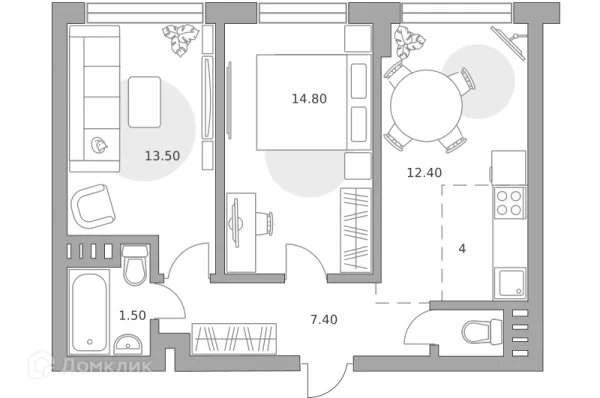 Планировка 3 комн. в ЖК «Театральный парк»