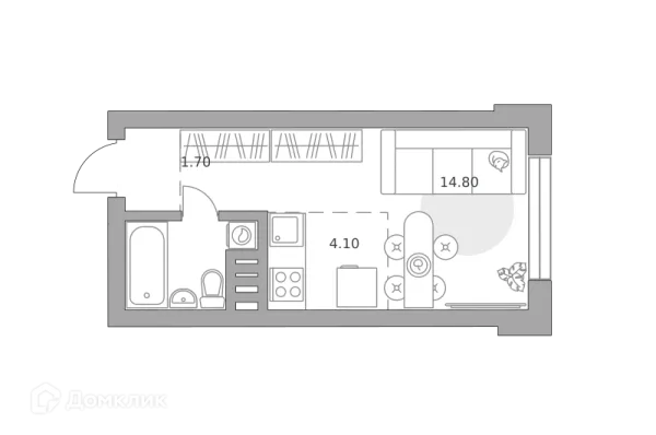 Планировка Студия в ЖК «Театральный парк»