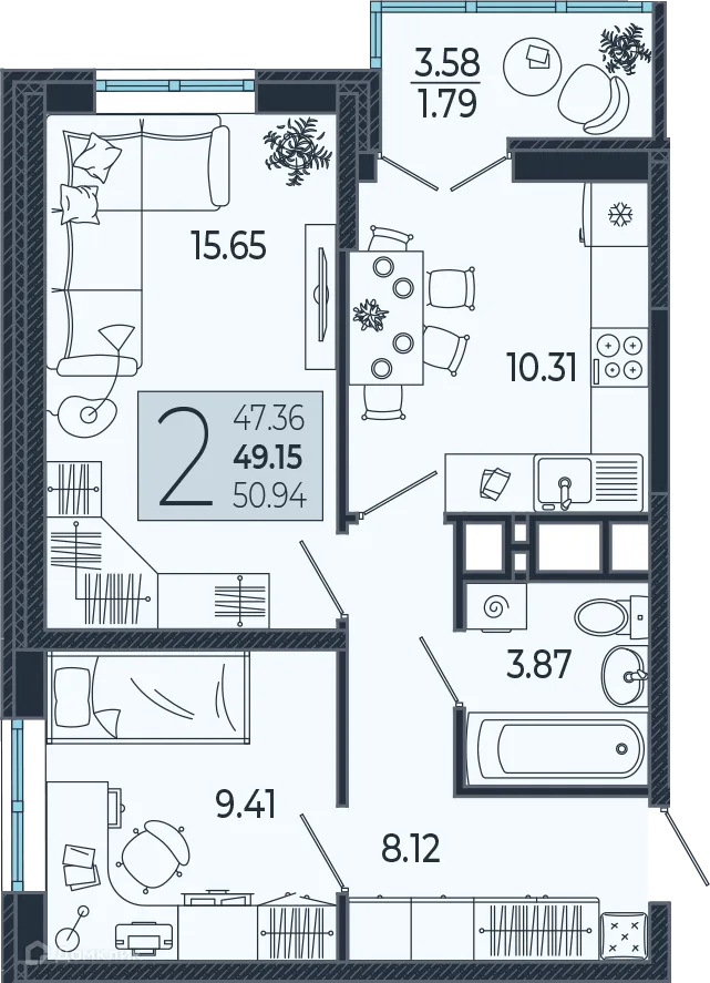 Фото квартиры в ЖК Эстет