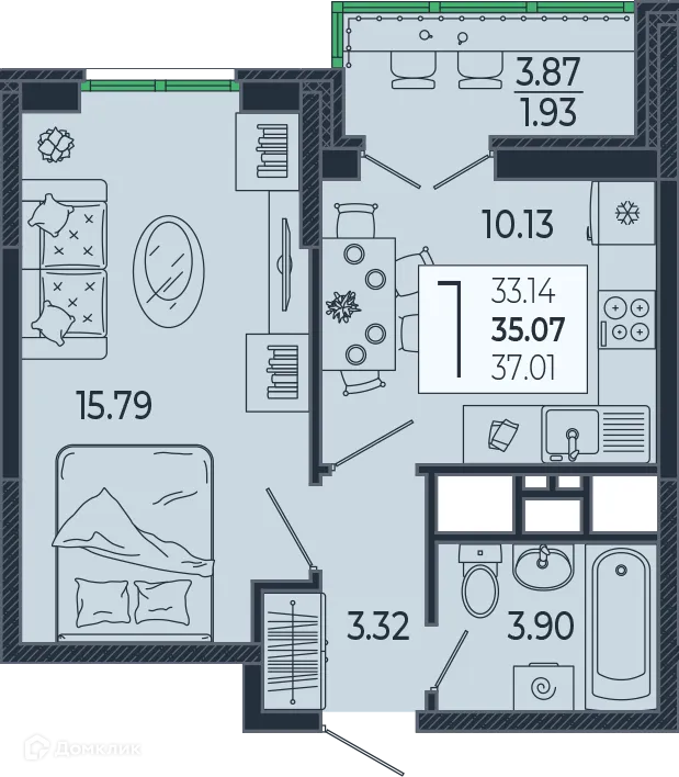 Фото квартиры в ЖК Эстет