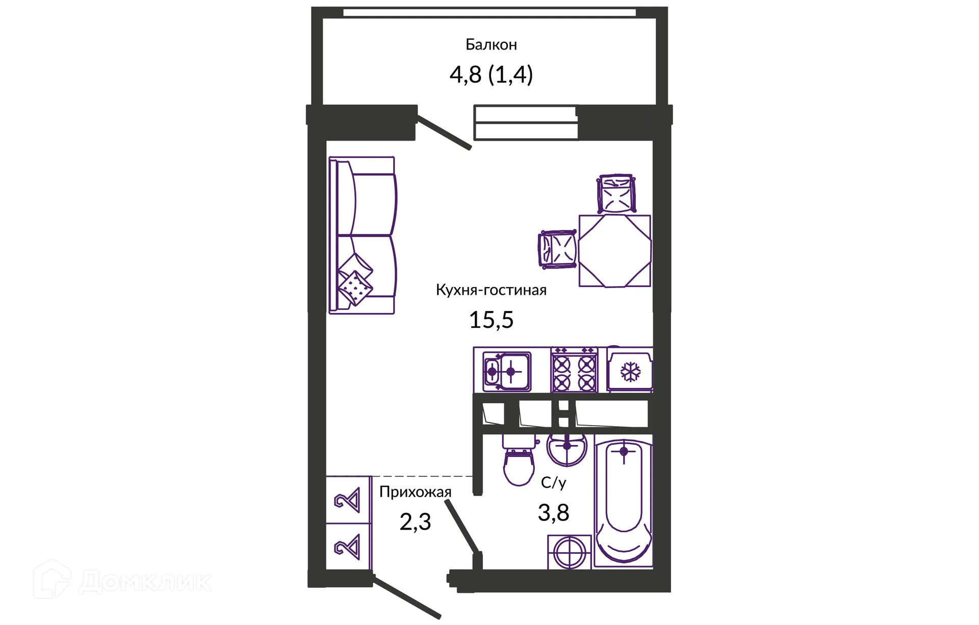 Фото квартиры в ЖК УЛЫБКА