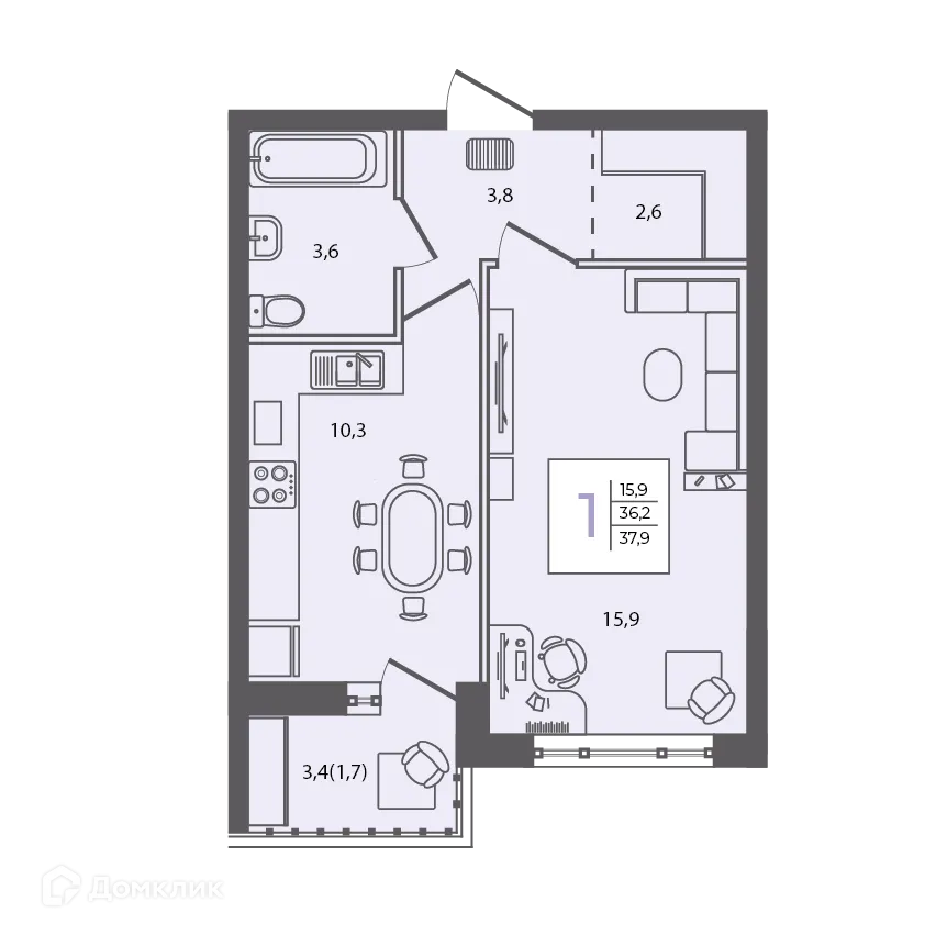 Фото квартиры в ЖК Сиреневый бульвар