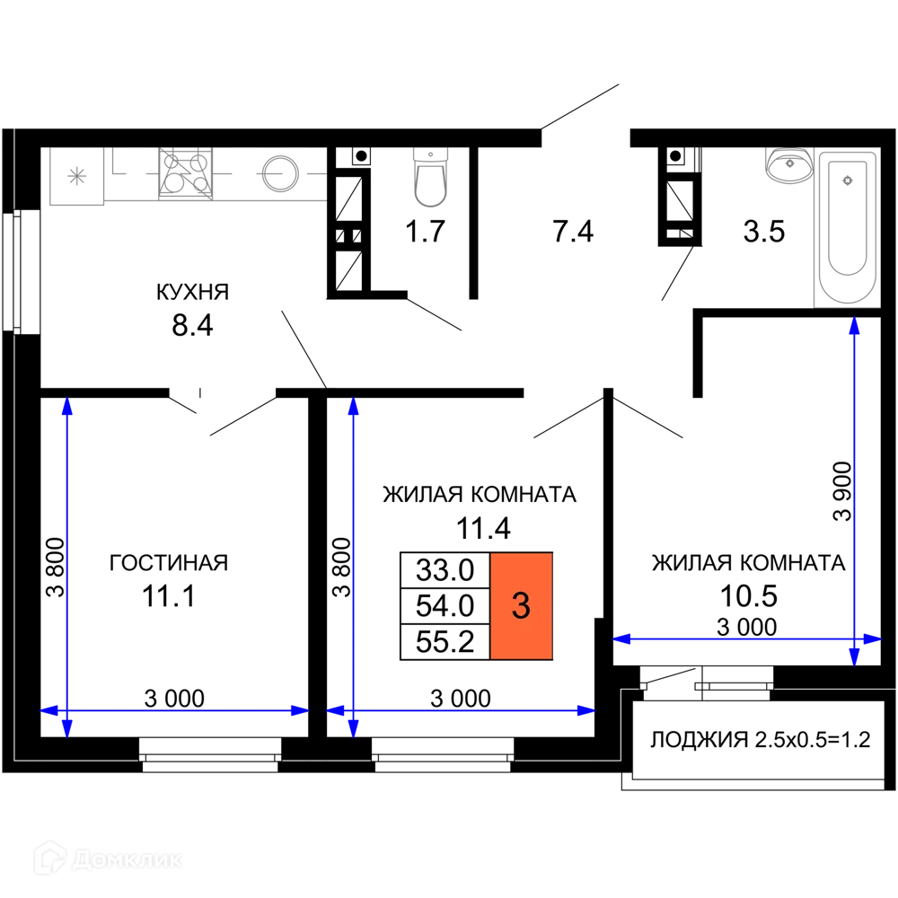 Фото квартиры в ЖК "Дыхание"