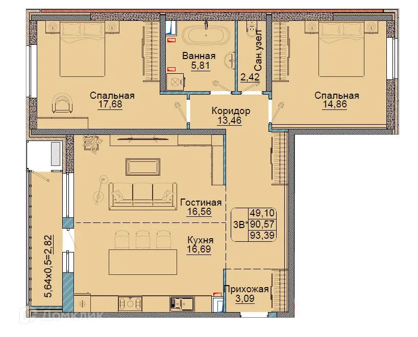 Фото квартиры в ЖК Репин-Парк