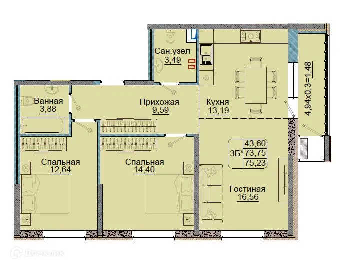 Фото квартиры в ЖК Репин-Парк