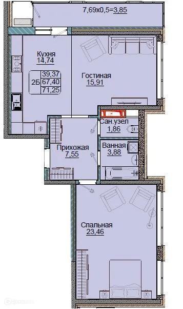 Фото квартиры в ЖК Репин-Парк