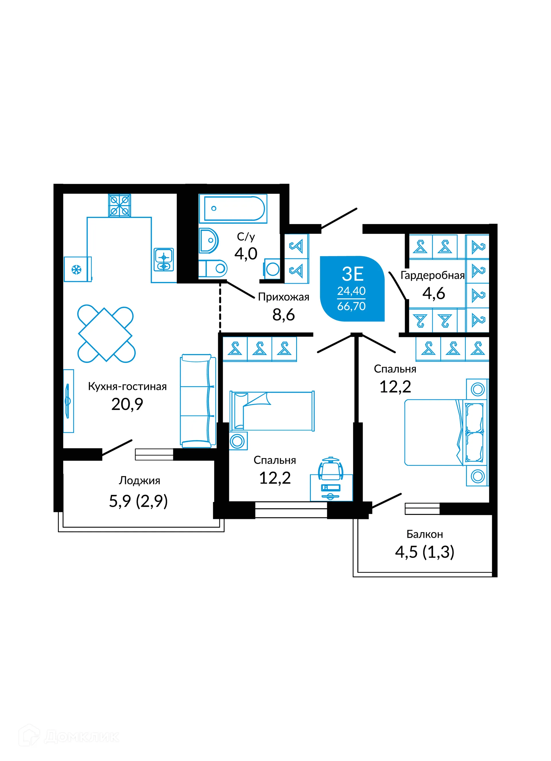 Фото квартиры в ЖК ОТРАЖЕНИЕ