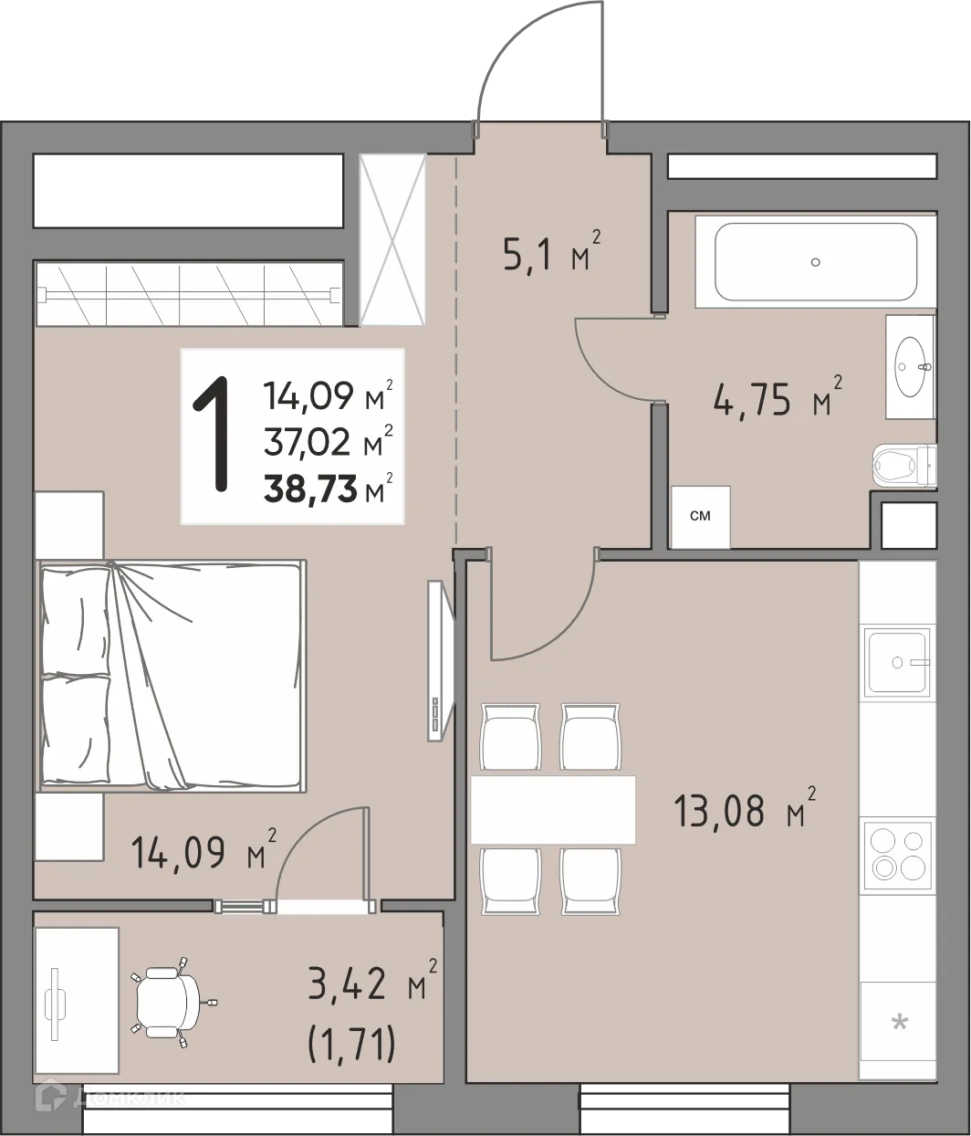 Фото квартиры в ЖК Станиславский