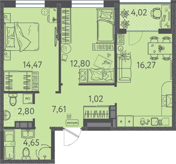 Фото квартиры в ЖК Друзья