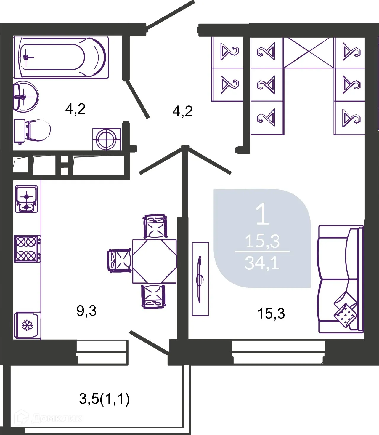 Фото квартиры в ЖК УЛЫБКА