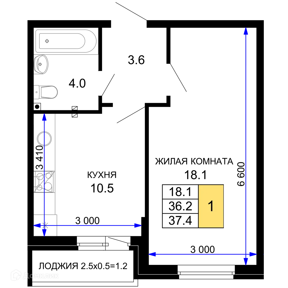 Фото квартиры в ЖК "Дыхание"