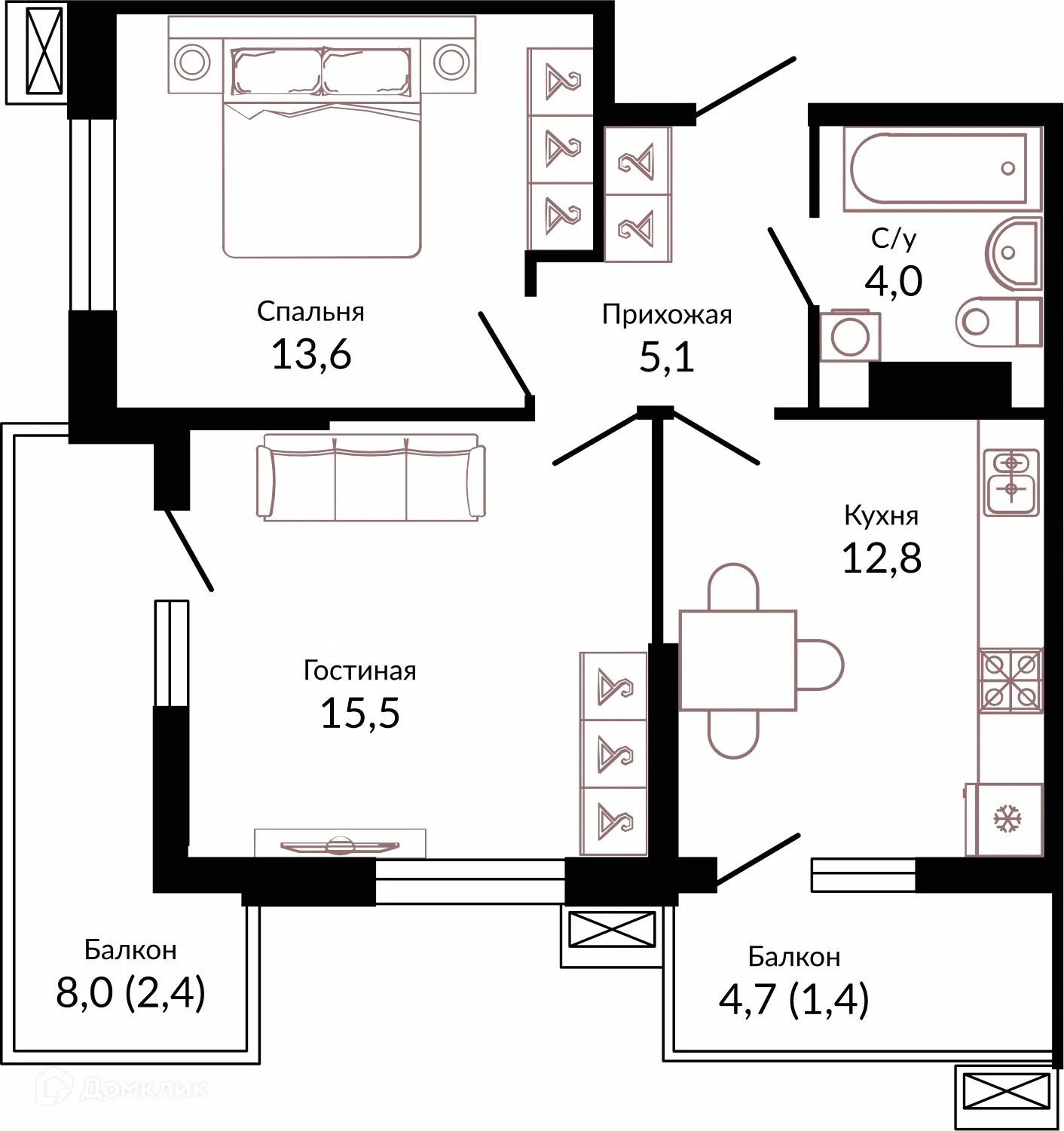 Фото квартиры в ЖК ОТРАЖЕНИЕ