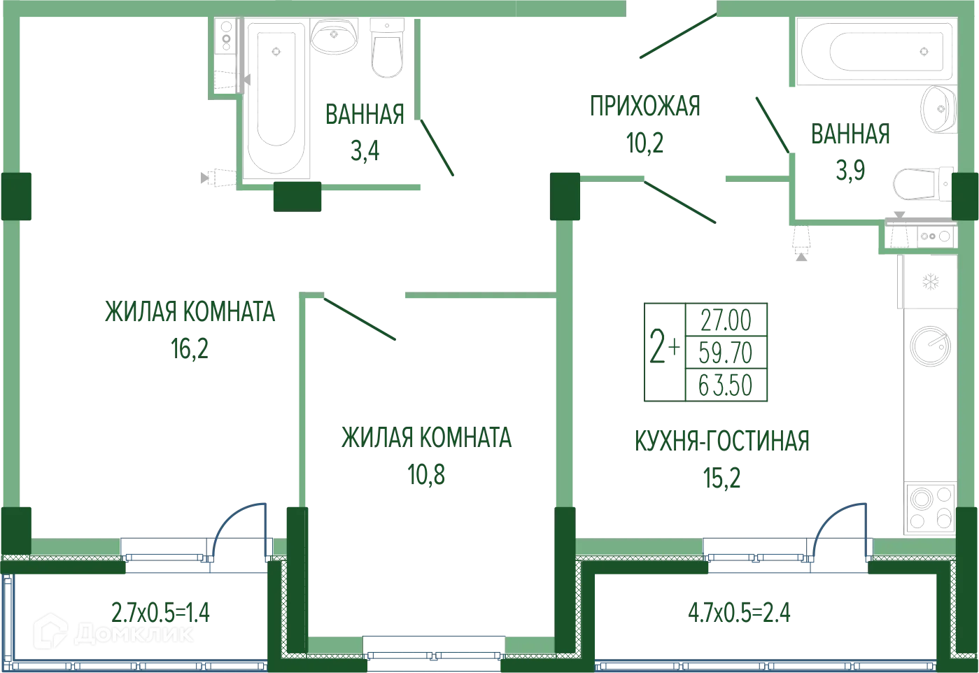Фото квартиры в ЖК ЕКАТЕРИНИНСКИЙ ПАРК