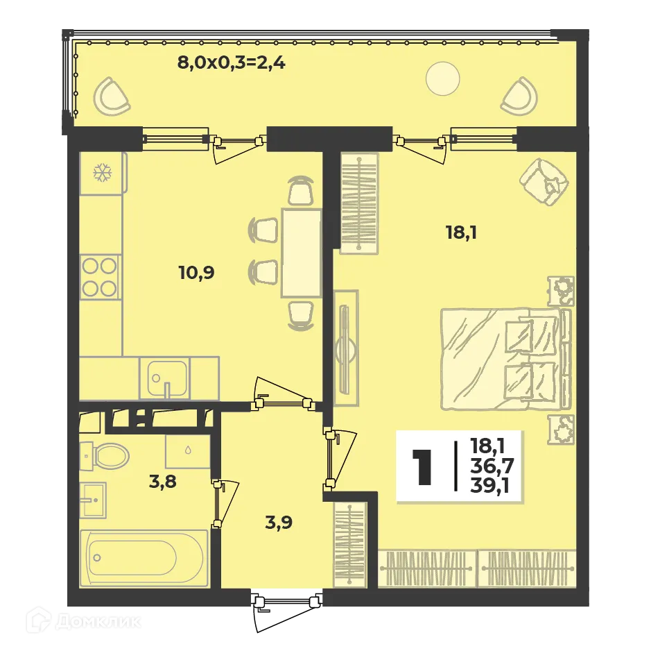 Фото квартиры в ЖК "ЛЕТО"