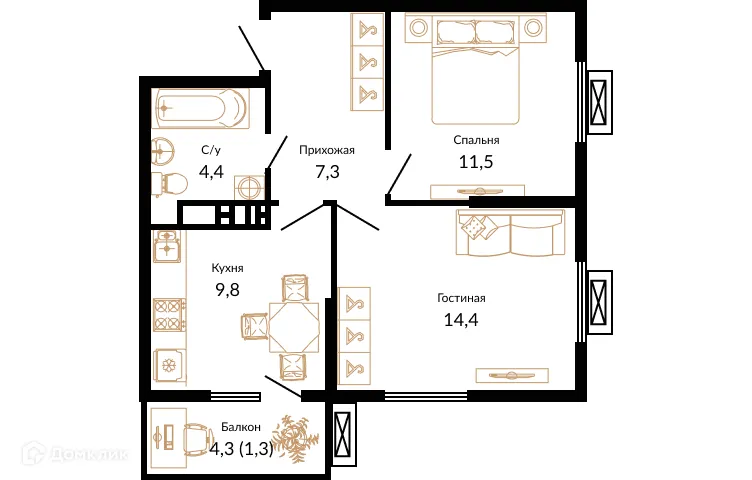 Фото квартиры в ЖК ЮЖАНЕ