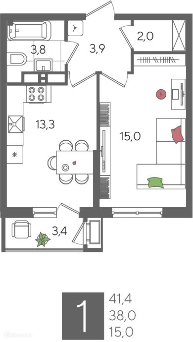 Фото квартиры в ЖК Рекорд 2