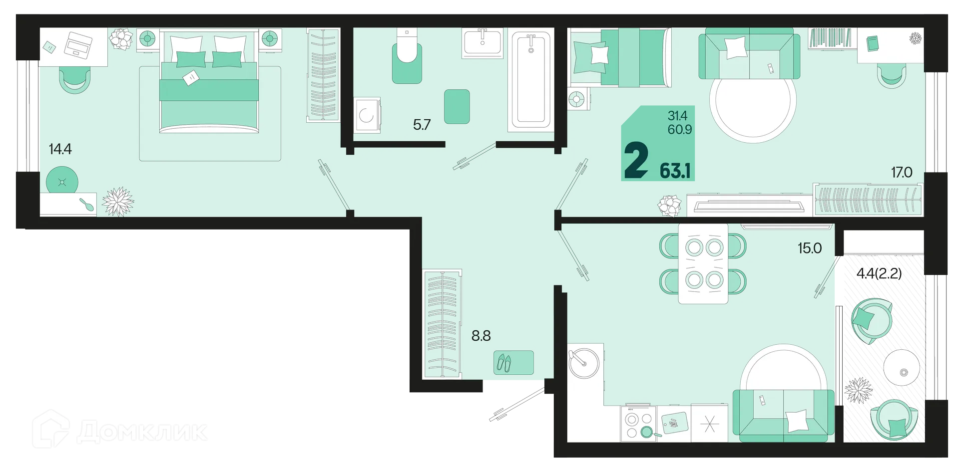 Фото квартиры в ЖК Первое место