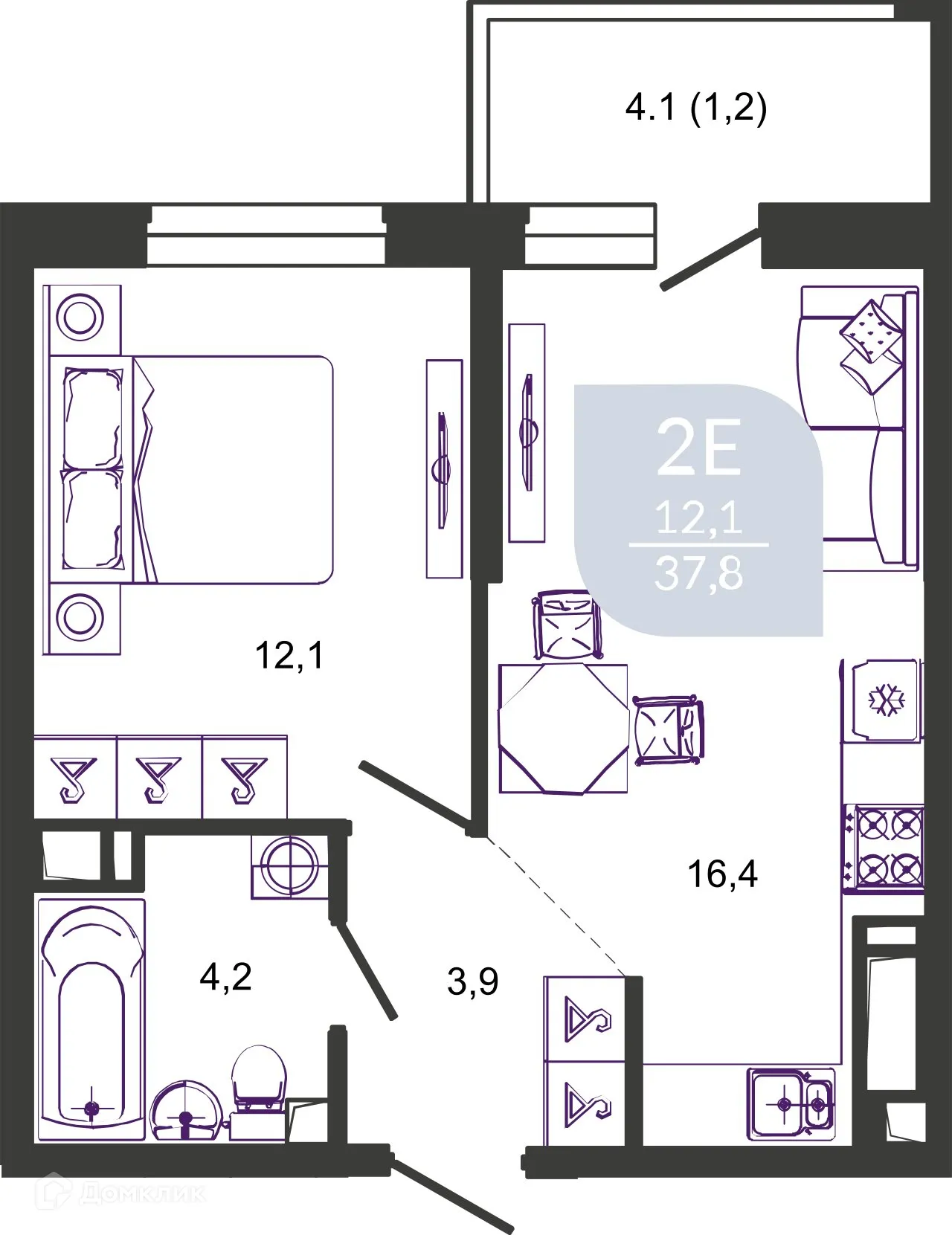 Фото квартиры в ЖК УЛЫБКА