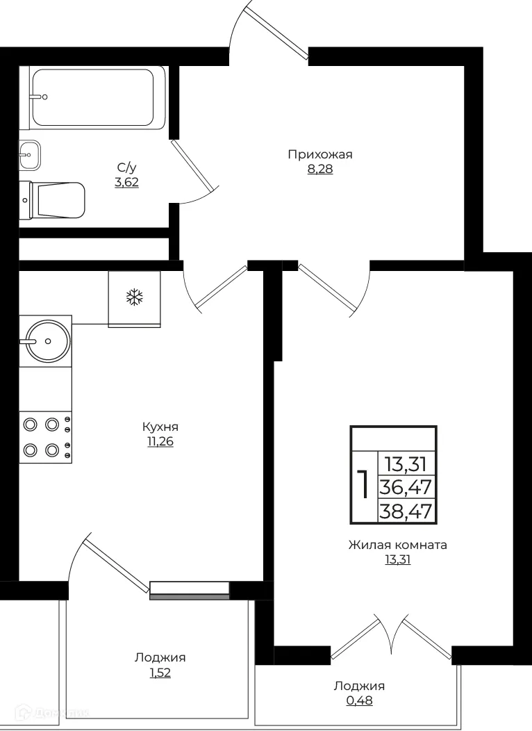 Фото квартиры в ЖК Европа -Сити