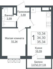 Фото квартиры в ЖК Зеленый театр