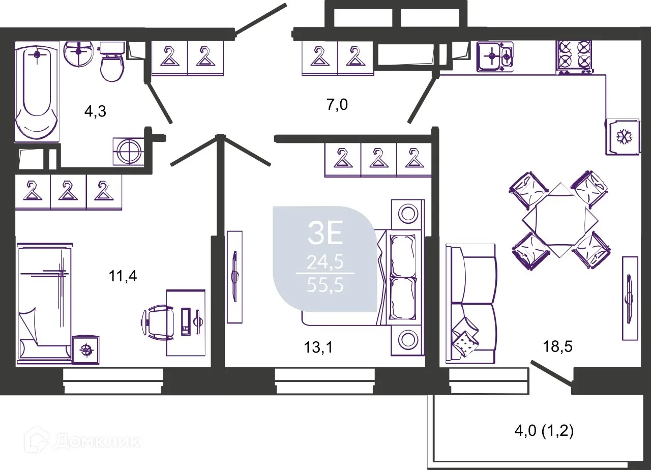 Фото квартиры в ЖК УЛЫБКА