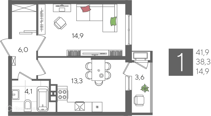 Фото квартиры в ЖК Рекорд 2