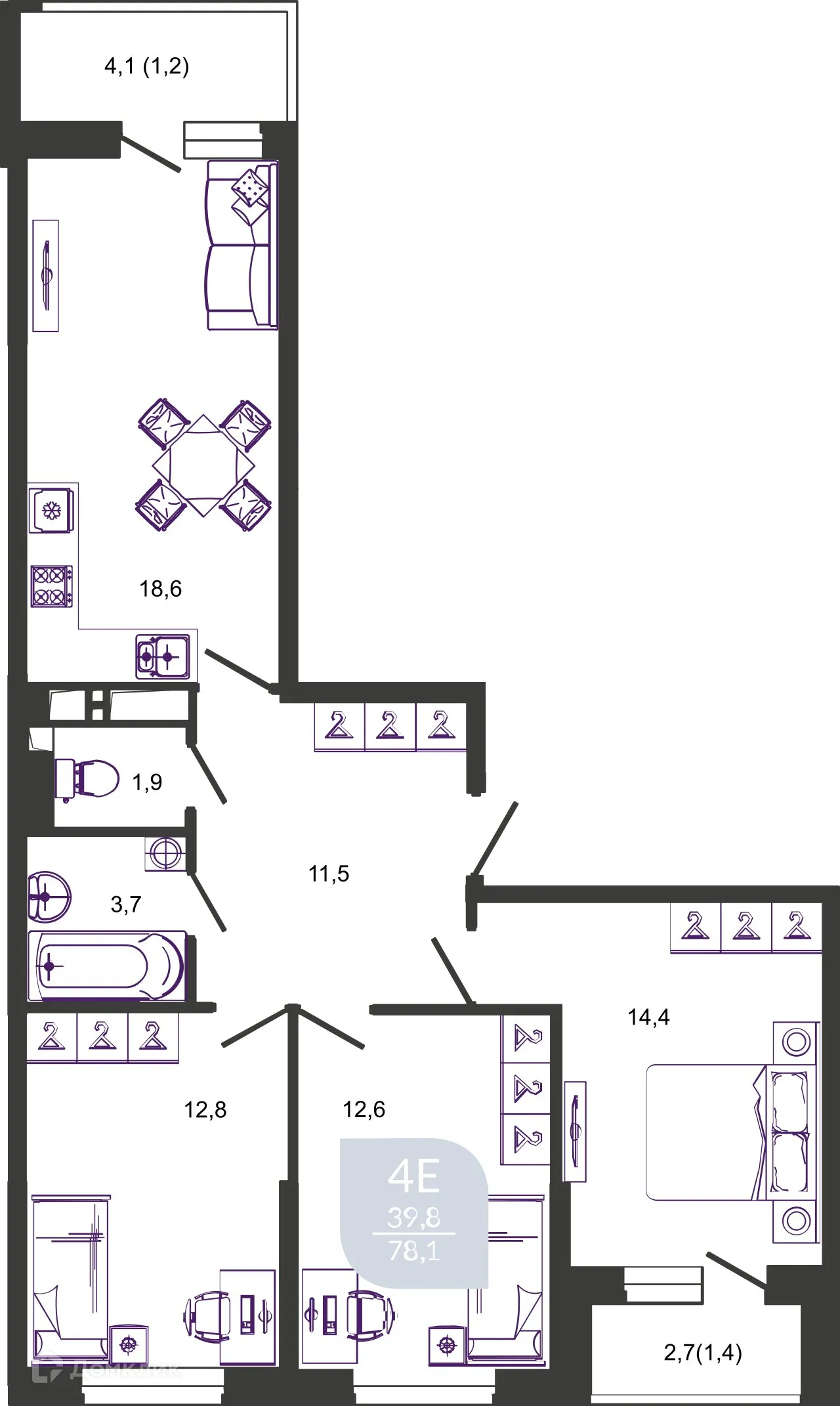 Фото квартиры в ЖК УЛЫБКА