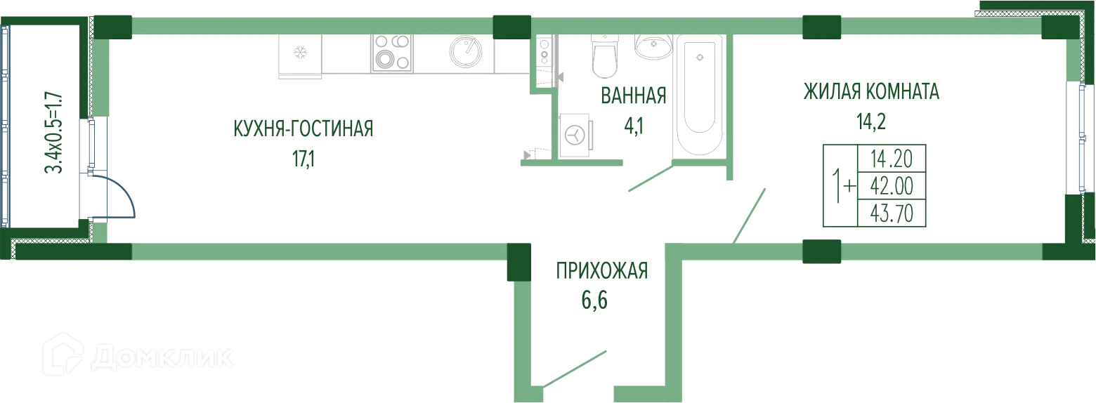 Фото квартиры в ЖК ЕКАТЕРИНИНСКИЙ ПАРК