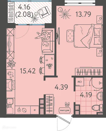 Фото квартиры в ЖК Друзья