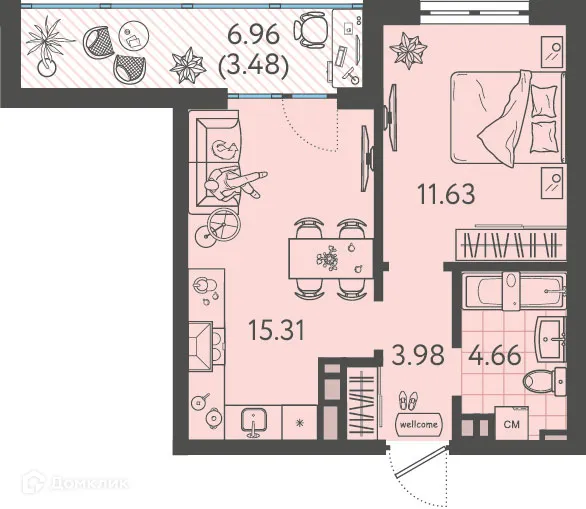 Фото квартиры в ЖК Друзья