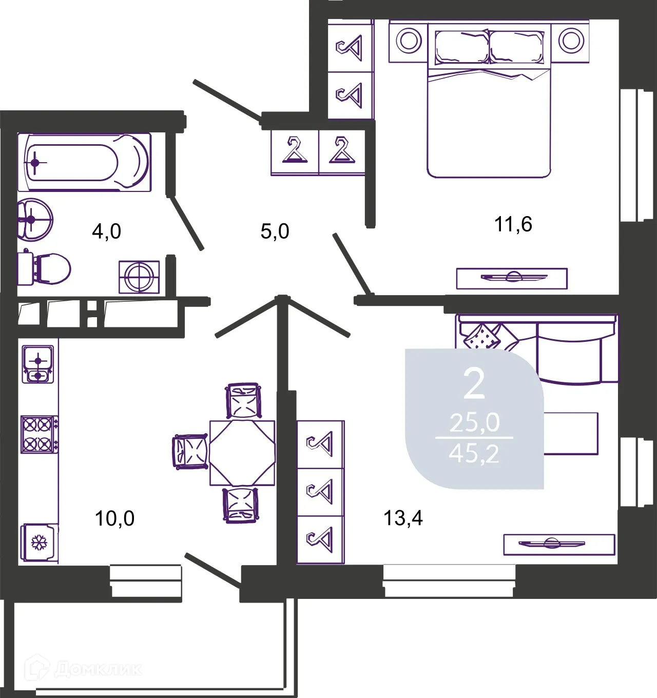 Фото квартиры в ЖК УЛЫБКА