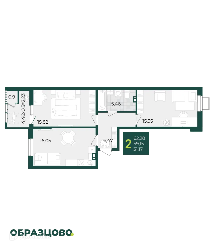 Фото квартиры в ЖК Микрорайон Образцово