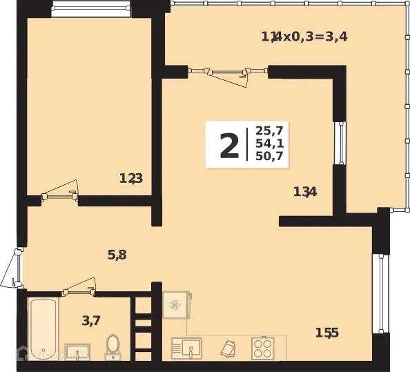 Фото квартиры в ЖК "Грани"