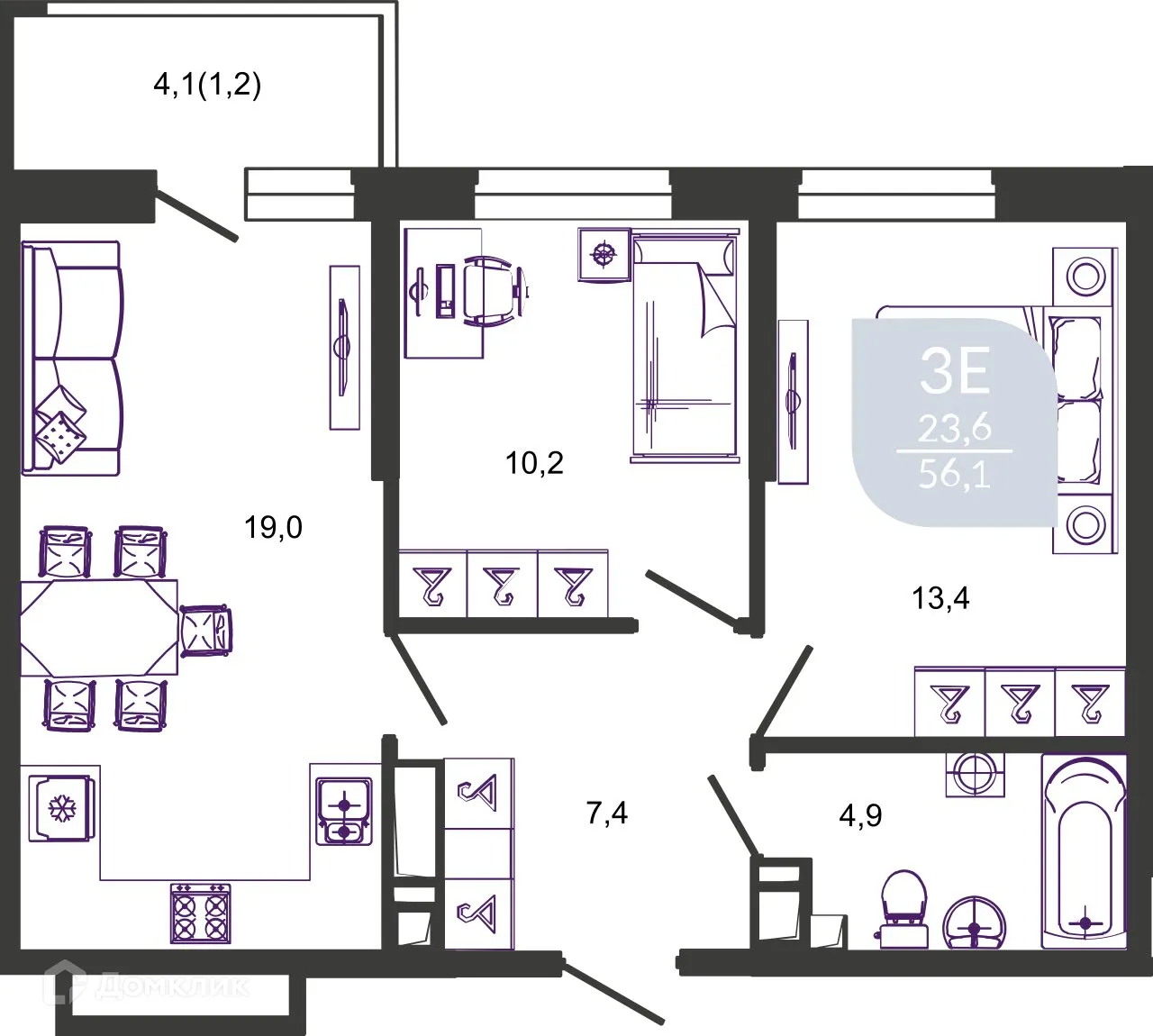 Фото квартиры в ЖК УЛЫБКА