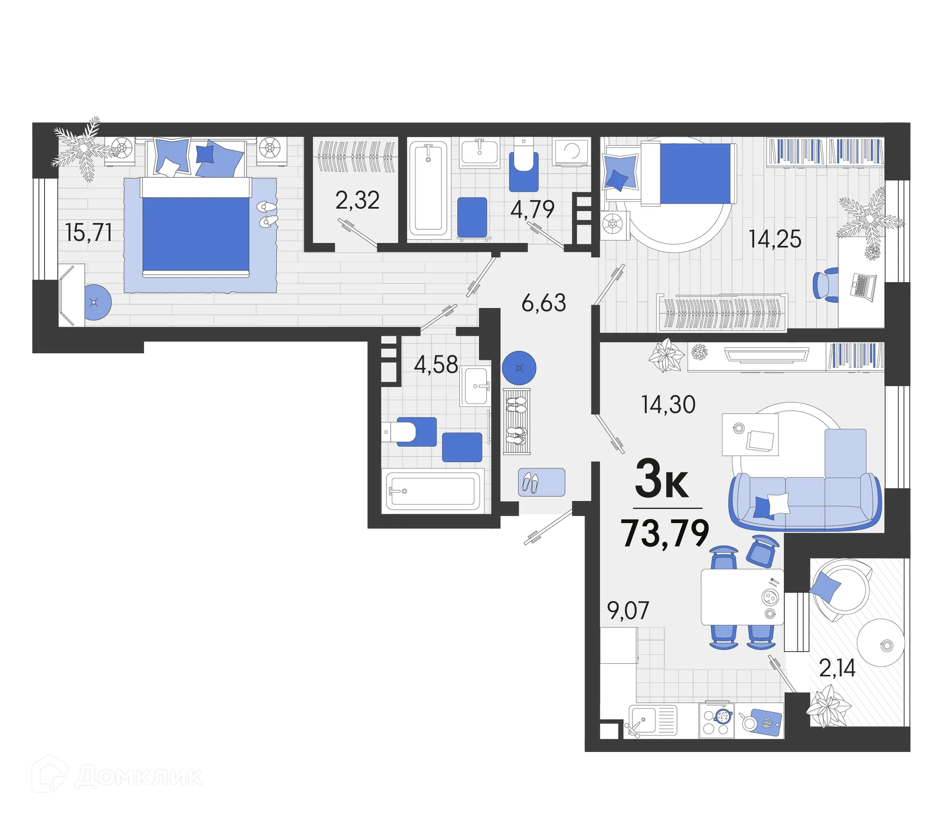 Фото квартиры в ЖК Белые Росы