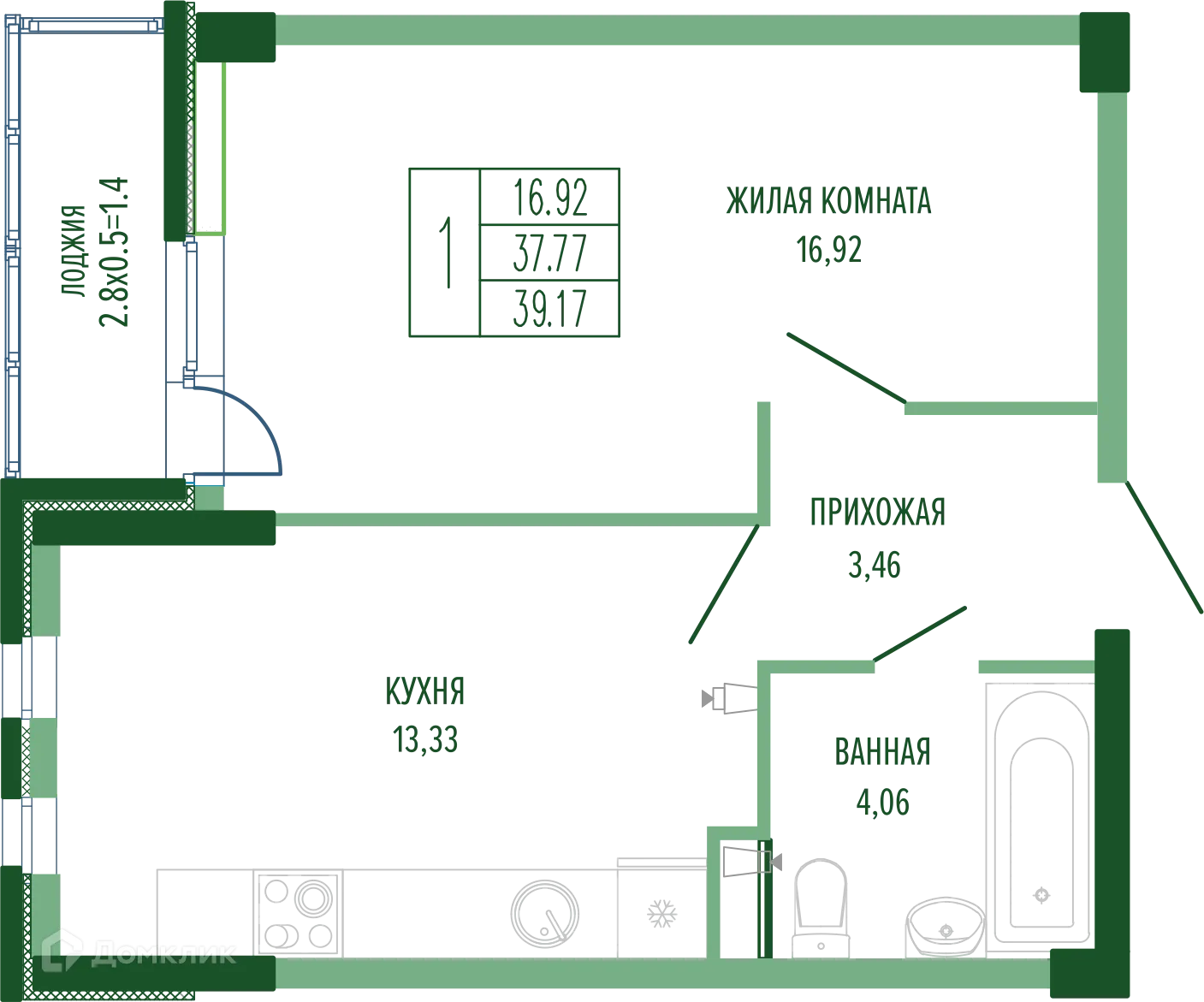 Фото квартиры в ЖК ЕКАТЕРИНИНСКИЙ ПАРК