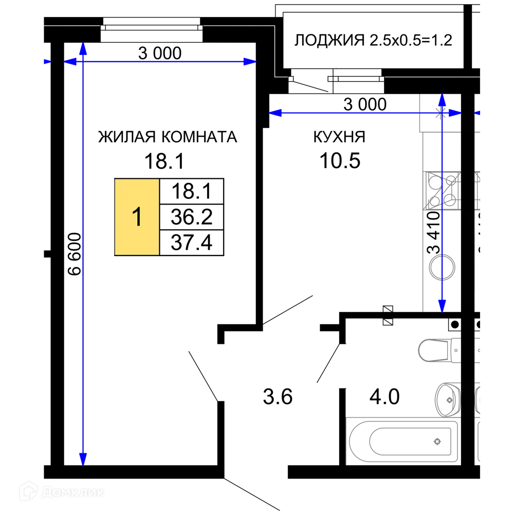 Фото квартиры в ЖК "Дыхание"