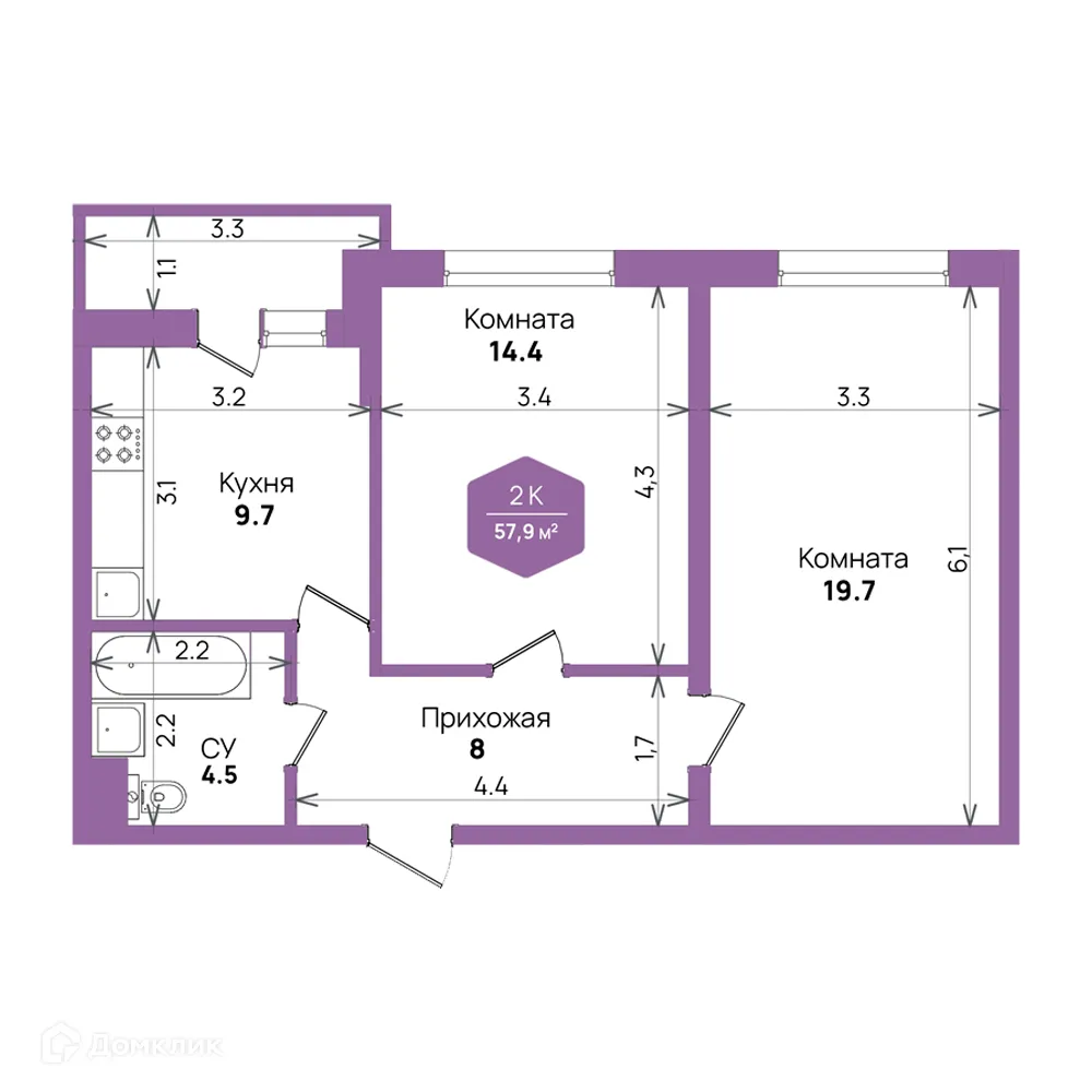 Фото квартиры в ЖК "Бауинвест"