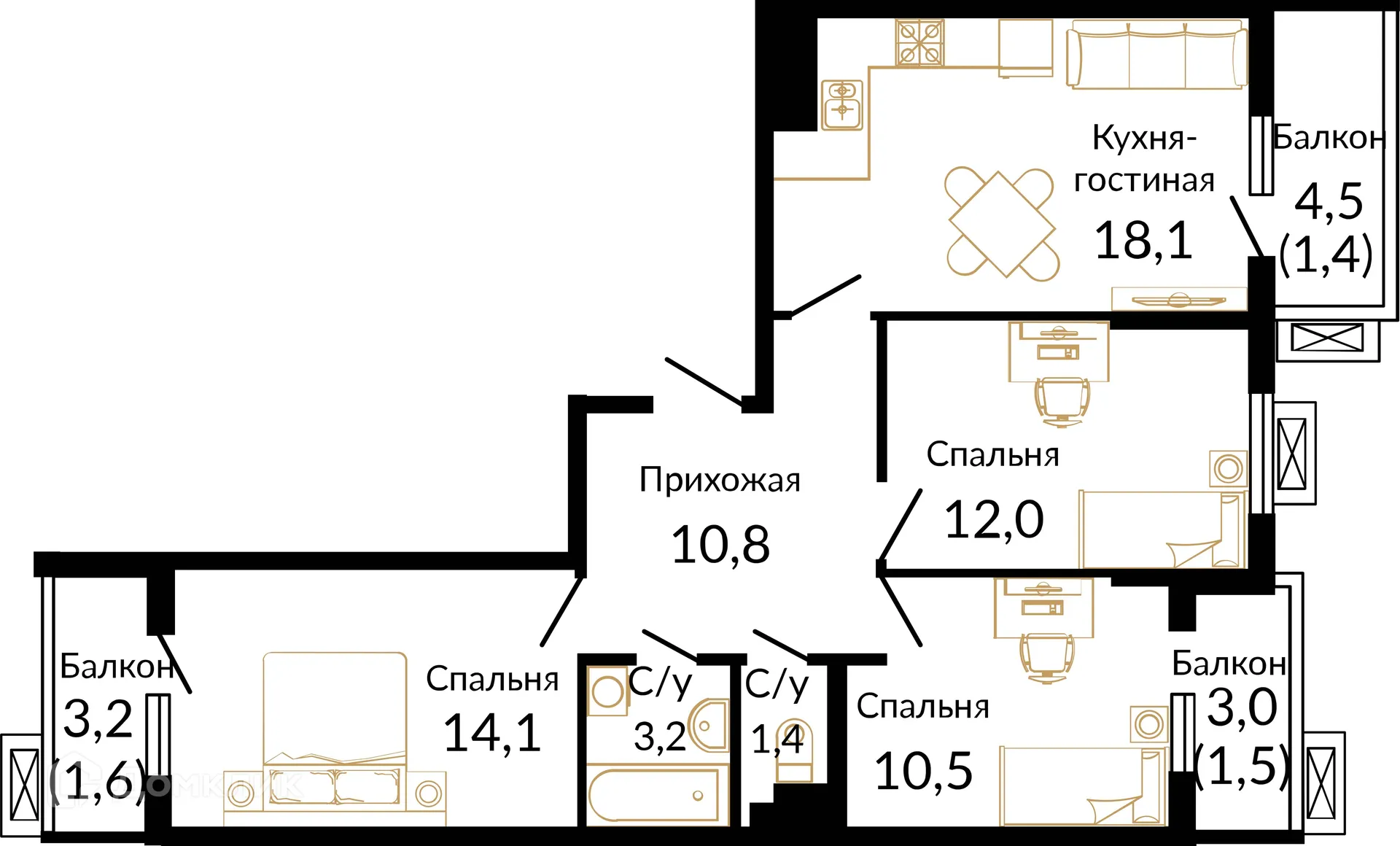 Фото квартиры в ЖК ЮЖАНЕ