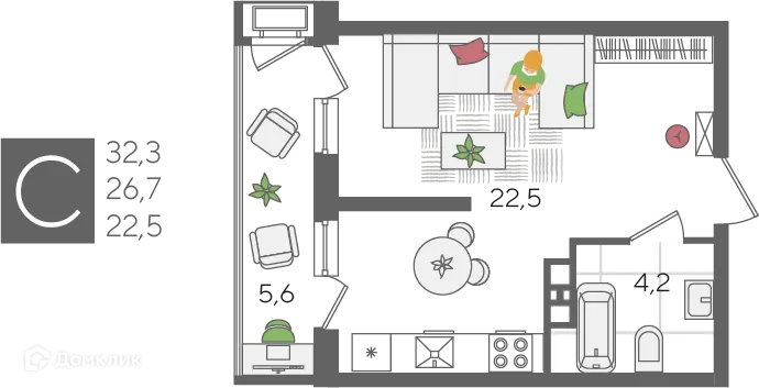 Фото квартиры в ЖК Рекорд 2