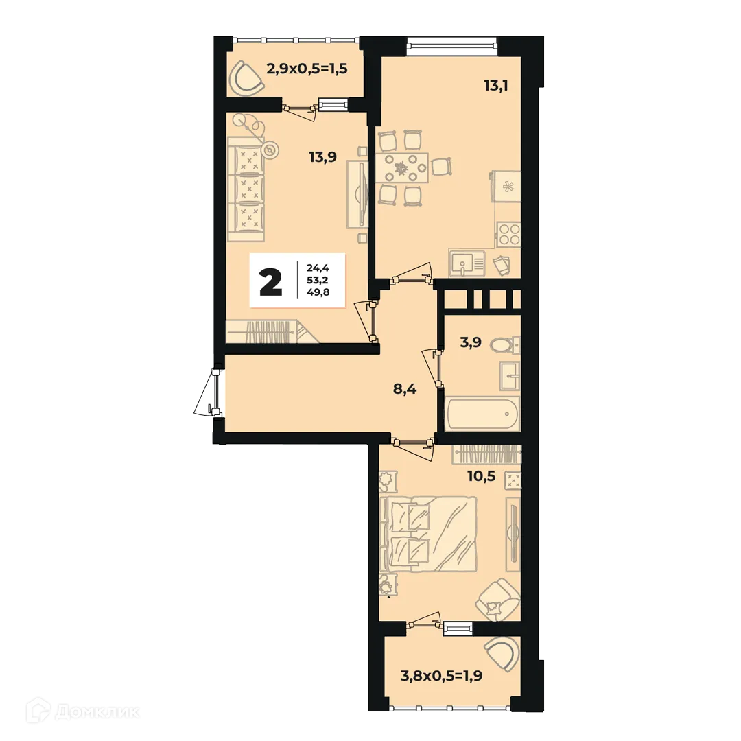 Фото квартиры в ЖК "Грани"