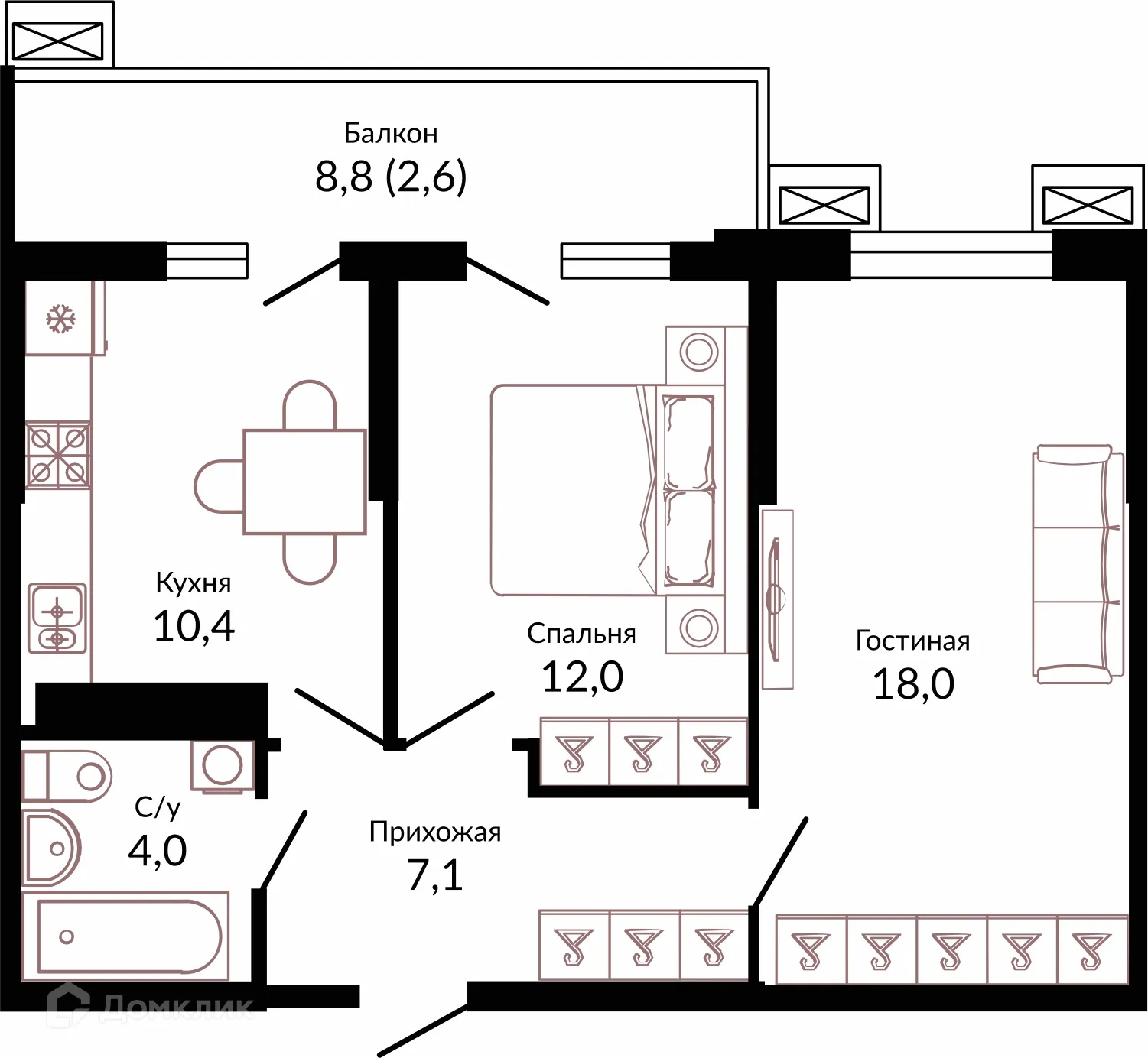 Фото квартиры в ЖК ОТРАЖЕНИЕ
