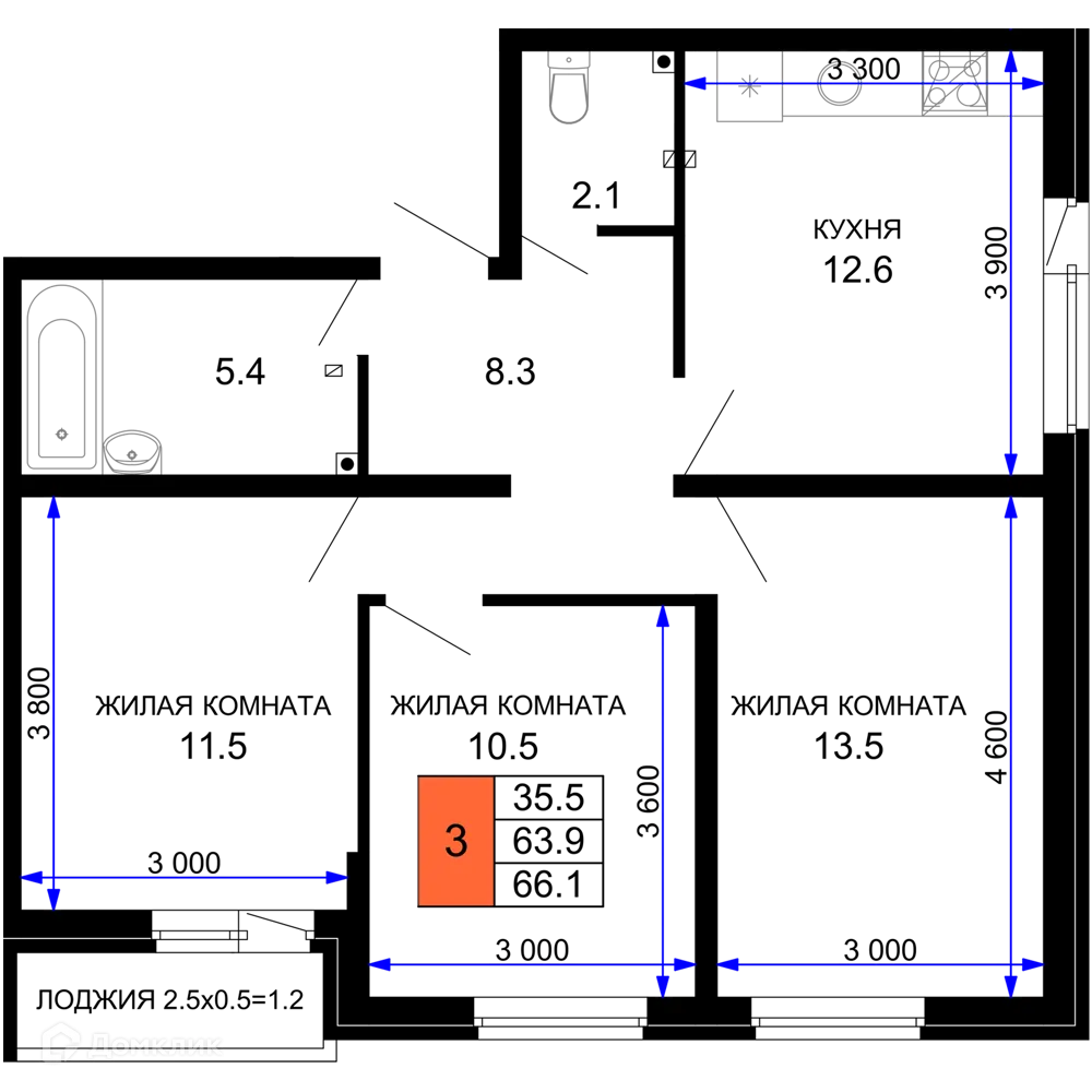 Фото квартиры в ЖК "Дыхание"