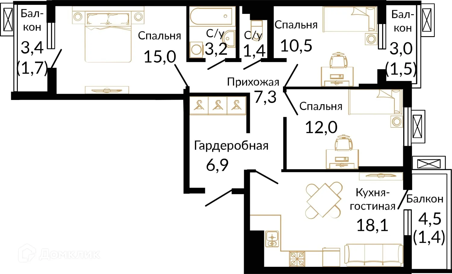 Фото квартиры в ЖК ЮЖАНЕ