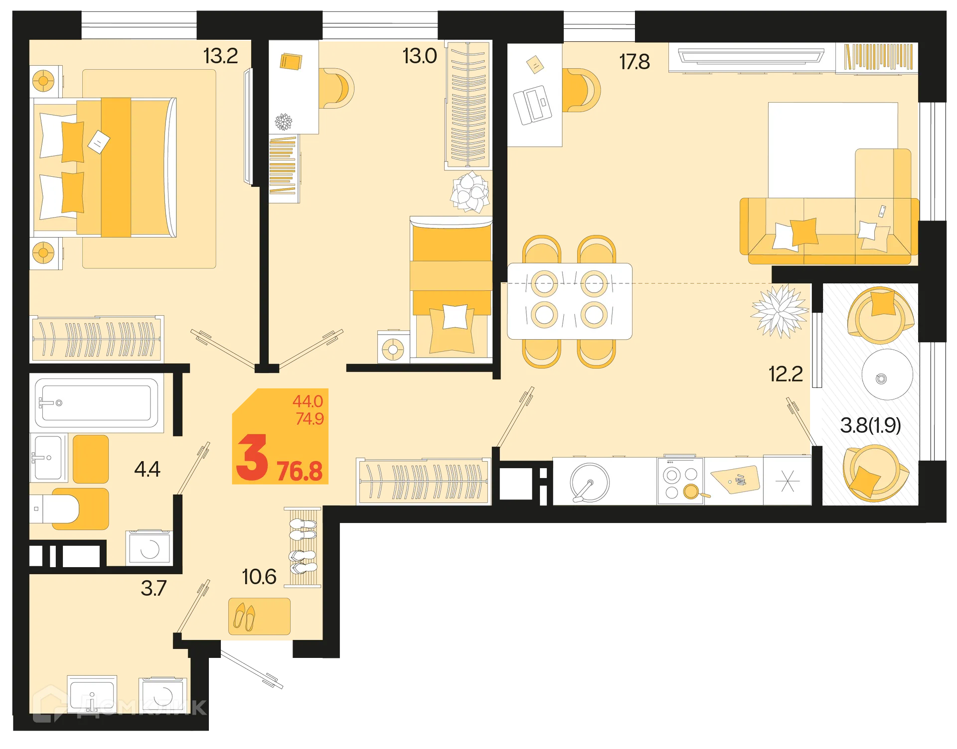 Фото квартиры в ЖК Первое место
