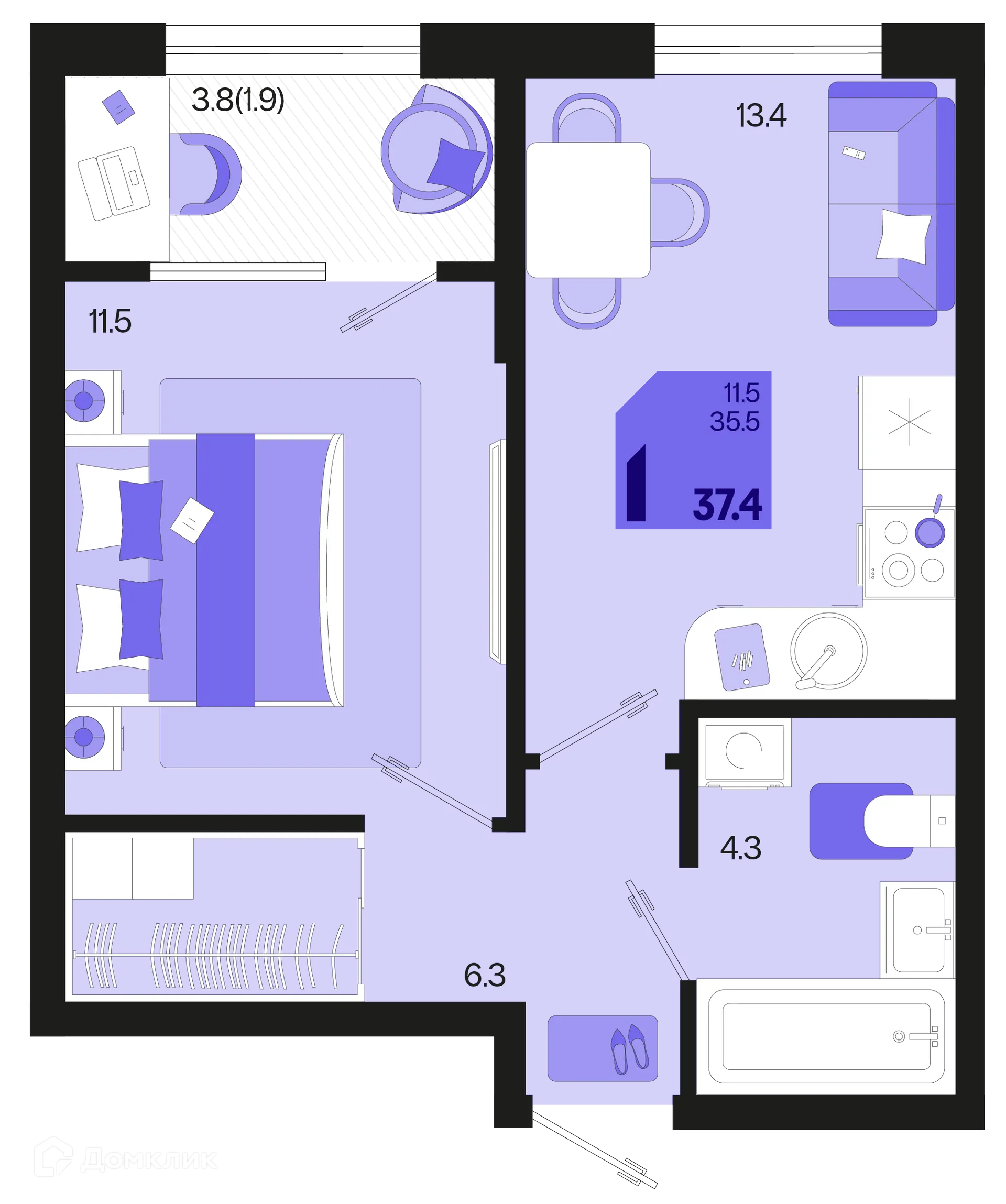 Фото квартиры в ЖК Первое место