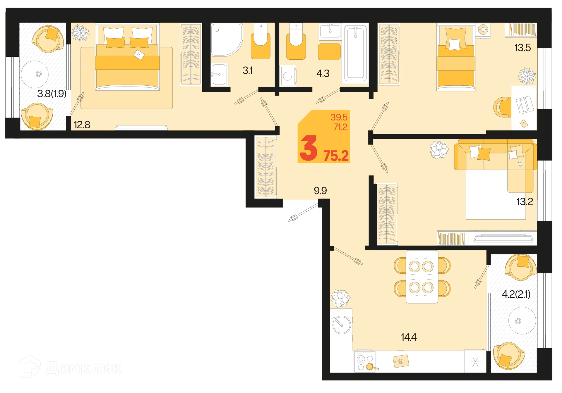 Фото квартиры в ЖК Первое место