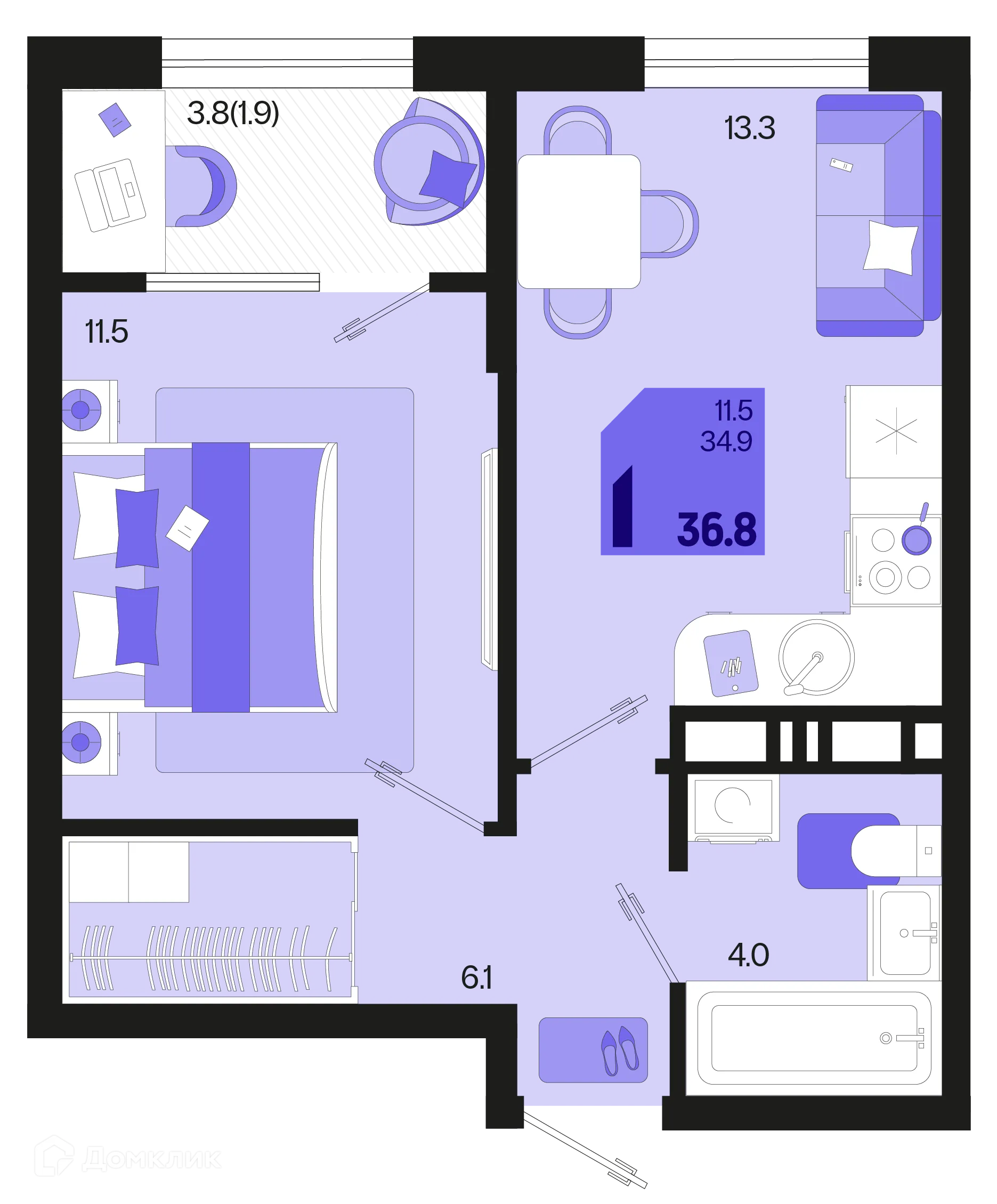 Фото квартиры в ЖК Первое место